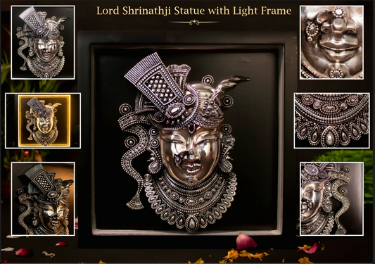 Lord Shreenathji Statue with Light Frame